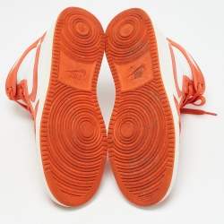 Air Jordans Orange Canvas and Leather Jordan 1 KO "Syracuse" High Top Sneakers Size 43