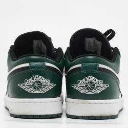 Air Jordans Green/Black Leather Air Jordan 1 Low Top Sneakers Size 42