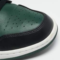 Air Jordans Green/Black Leather Air Jordan 1 Low Top Sneakers Size 42