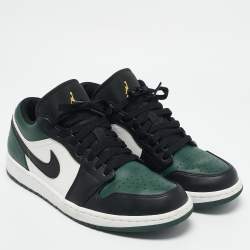 Air Jordans Green/Black Leather Air Jordan 1 Low Top Sneakers Size 42