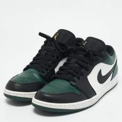 Air Jordans Green/Black Leather Air Jordan 1 Low Top Sneakers Size 42