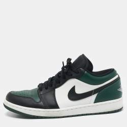 Air Jordans Green/Black Leather Air Jordan 1 Low Top Sneakers Size 42