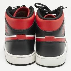 Air Jordans Multicolor Leather Jordan 1 Mid Gym Red Black White Sneakers Size 47.5