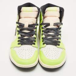 Air Jordans Green/White Leather 1 Retro OG High Top Sneakers Size 45