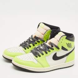 Air Jordans Green/White Leather 1 Retro OG High Top Sneakers Size 45