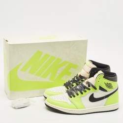 Air Jordans Green/White Leather 1 Retro OG High Top Sneakers Size 45