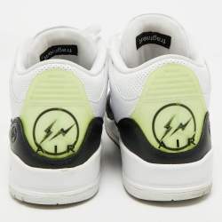 Pre Owned Air Jordans White Leather Jordan 3 Retro Fragment Sneakers Size 45.5