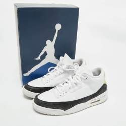 Pre Owned Air Jordans White Leather Jordan 3 Retro Fragment Sneakers Size 45.5