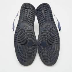 Pre Owned Air Jordans Navy Blue/White Suede and Leather Jordan 1 Retro High CO.JP Midnight Navy Sneakers Size 46