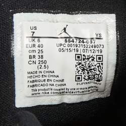 Pre Owned Jordan Silver/Black Leather and Nubuck 1 Retro High OG Sneakers Size 40