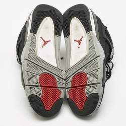 Pre Owned Air Jordans Black Canvas and Suede Jordan 4 Retro SE Black Sneakers Size 41