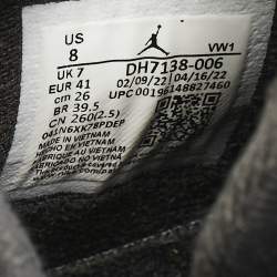 Pre Owned Air Jordans Black Canvas and Suede Jordan 4 Retro SE Black Sneakers Size 41