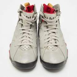 Pre Owned Air Jordans Silver Faux Leather Jordan 7 Retro Reflections of a Champion Sneakers Size 47.5
