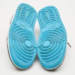 Pre Owned Air Jordans Multicolor Leather Jordan 1 Low OG Power Blue Sneakers Size 40