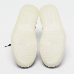 Pre Owned Air Jordans White/Black Leather and Durabuck Leather Jordan 1 Mid Diamond Shorts Sneakers Size 45