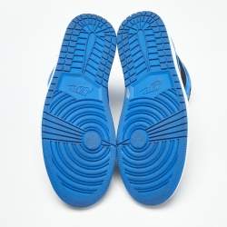 Pre Owned Air Jordans Blue/Black Suede Jordan 1 Retro High OG Royal Reimagined Sneakers Size 45.5