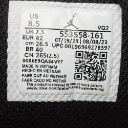 Pre Owned Air Jordans Multicolor Leather Jordan 1 Low Bred Toe Sneakers Size 42