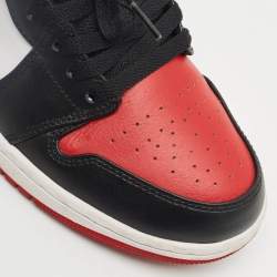 Pre Owned Air Jordans Multicolor Leather Jordan 1 Low Bred Toe Sneakers Size 42