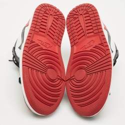 Pre Owned Air Jordans Multicolor Leather Jordan 1 Low Bred Toe Sneakers Size 42