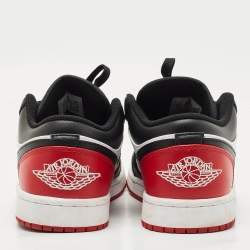 Pre Owned Air Jordans Multicolor Leather Jordan 1 Low Bred Toe Sneakers Size 42