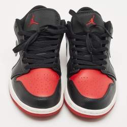 Pre Owned Air Jordans Multicolor Leather Jordan 1 Low Bred Toe Sneakers Size 42