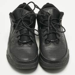 Pre Owned Air Jordans Black Leather Jordan Max Aura 5 Black Anthracite Sneakers Size 46