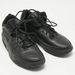 Pre Owned Air Jordans Black Leather Jordan Max Aura 5 Black Anthracite Sneakers Size 46