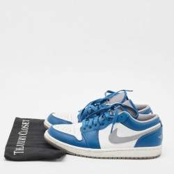 Pre Owned Air Jordans Multicolor Leather Jordan 1 Low True Blue Sneakers Size 41