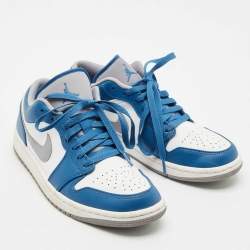 Pre Owned Air Jordans Multicolor Leather Jordan 1 Low True Blue Sneakers Size 41