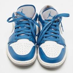 Pre Owned Air Jordans Multicolor Leather Jordan 1 Low True Blue Sneakers Size 41