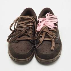 Pre Owned Air Jordans Brown Suede Jordan 1 Retro Low OG SP Travis Scott Velvet Brown Sneakers Size 41