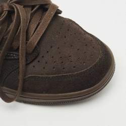 Pre Owned Air Jordans Brown Suede Jordan 1 Retro Low OG SP Travis Scott Velvet Brown Sneakers Size 41