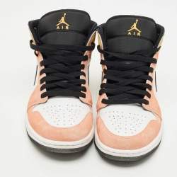 Pre Owned Air Jordans Multicolor Suede and Leather Jordan 1 Mid SE Flight Club Sneakers Size 42