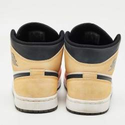 Pre Owned Air Jordans Multicolor Suede and Leather Jordan 1 Mid SE Flight Club Sneakers Size 42