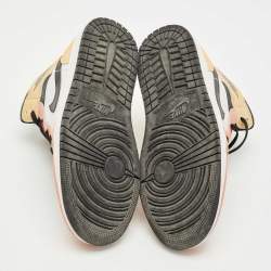 Pre Owned Air Jordans Multicolor Suede and Leather Jordan 1 Mid SE Flight Club Sneakers Size 42