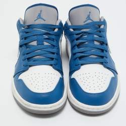 Pre Owned Air Jordans Multicolor Leather Jordan 1 Low True Blue Sneakers Size 43