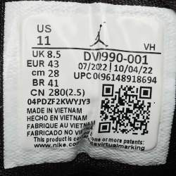 Pre Owned Air Jordans Black Leather Jordan 1 Low Black White Sneakers Size 43