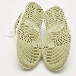 Pre Owned Air Jordans Green Suede Jordan 1 Low SE Craft Light Olive Sneakers Size 43