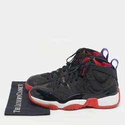 Pre Owned Air Jordans Black Patent and Leather Jumpman Two Trey Raptors Sneakers Size 47.5