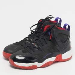 Pre Owned Air Jordans Black Patent and Leather Jumpman Two Trey Raptors Sneakers Size 47.5