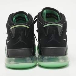 Pre Owned Air Jordans Black Nubuck Leather Air Jordans Mars 270 Green Glow High Top Sneakers Size 45