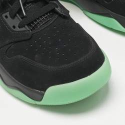 Pre Owned Air Jordans Black Nubuck Leather Air Jordans Mars 270 Green Glow High Top Sneakers Size 45