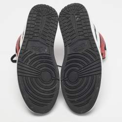 Pre Owned Air Jordans Multicolor Leather and Suede Jordan 1 Retro High Light Smoke Grey Sneakers Size 43