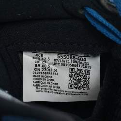 Pre Owned Air Jordans Blue/Black Leather Jordan 1 Retro High OG Dark Marina Blue Sneakers Size 42.5