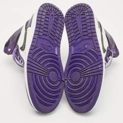 Pre Owned Air Jordans Multicolor Leather Jordan 1 Retro High Court Purple White Sneakers Size 43