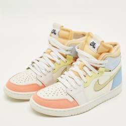 Pre Owned Air Jordans Multicolor Leather and Mesh Jordan 1 High Zoom Air CMFT To My First Coach Sneakers Size 42.5