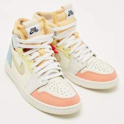 Pre Owned Air Jordans Multicolor Leather and Mesh Jordan 1 High Zoom Air CMFT To My First Coach Sneakers Size 42.5