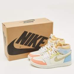 Pre Owned Air Jordans Multicolor Leather and Mesh Jordan 1 High Zoom Air CMFT To My First Coach Sneakers Size 42.5