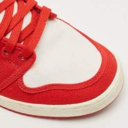 Pre Owned Air Jordans Multicolor Canvas and Leather Jordan 1 Retro AJKO Chicago Sneakers Size 43