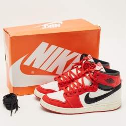 Pre Owned Air Jordans Multicolor Canvas and Leather Jordan 1 Retro AJKO Chicago Sneakers Size 43